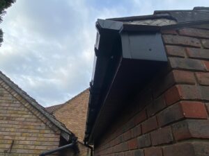 Freshly replaced fascia, soffit, and guttering showcasing modern uPVC materials on a house in Ilford