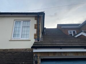 Freshly replaced fascia, soffit, and guttering showcasing modern uPVC materials on a house in Epping, Essex.