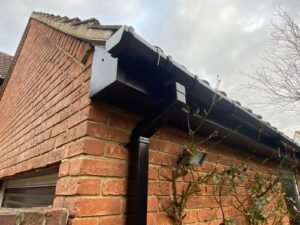 Freshly replaced fascia, soffit, and guttering showcasing modern uPVC materials on a house in Ilford