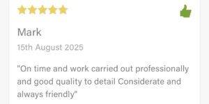 Trust a Trader customer review for a roofline clean carried out in Ilford