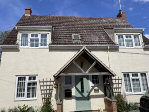 Original fascia and guttering before replacement at Braintree property