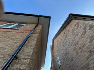 Side of property with new guttering fascia and soffit installed