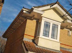 Front of property in Elsenham before fascia soffit and guttering replacement