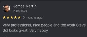 5-star Google review left for SM Roofline by a customer in Bishop’s Stortford