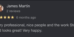 5-star Google review left for SM Roofline by a customer in Bishop’s Stortford