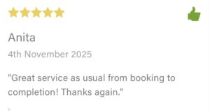5-star TrustATrader review left for SM Roofline by a returning customer in Sawbridgeworth
