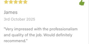 5-star TrustATrader review for replacement roofline work in Bishop's Stortford