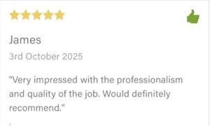 5-star TrustATrader review for replacement roofline work in Bishop's Stortford
