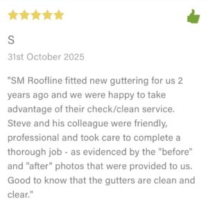 Five-star TrustATrader review for gutter cleaning in Bishop’s Stortford